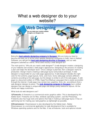 What a web designer do to your website?