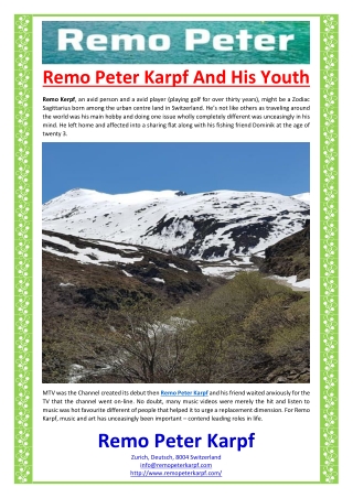 Remo Peter Karpf And His Youth