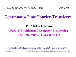 Continuous-Time Fourier Transform