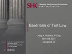 Essentials of Tort Law