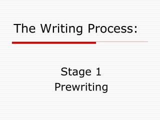 The Writing Process: