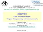 EUROMED SOLAR WORKSHOP on EU-MENA COOPERATION on Solar Power Side event to the extraordinary session of EMPA Dead Sea