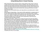 Using Baking Soda in Carpet Cleaning