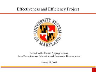 Effectiveness and Efficiency Project