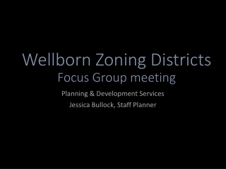 Wellborn Zoning Districts Focus Group meeting