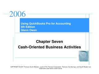 Using QuickBooks Pro for Accounting 5th Edition Glenn Owen