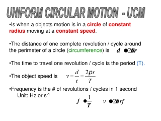 UNIFORM CIRCULAR MOTION - UCM