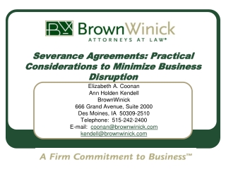 Severance Agreements: Practical Considerations to Minimize Business Disruption