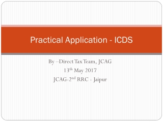 Practical Application - ICDS