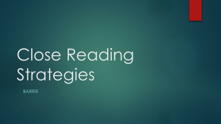 Close Reading Strategies