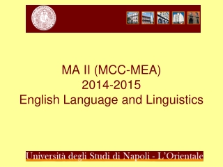 MA II (MCC-MEA) 2014-2015 English Language and Linguistics