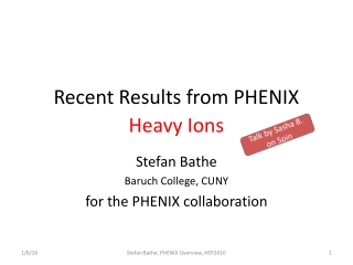 Recent Results from PHENIX