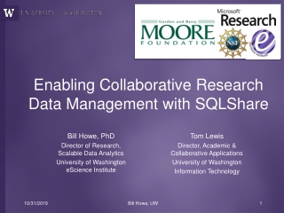 Enabling Collaborative Research Data Management with SQLShare