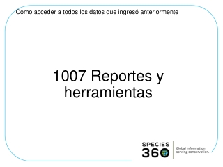 1007 Reportes y herramientas