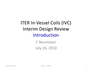 ITER In-Vessel Coils (IVC) Interim Design Review Introduction