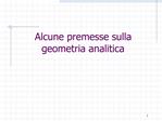 Alcune premesse sulla geometria analitica