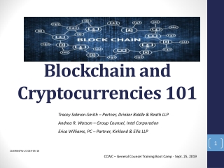 Blockchain and Cryptocurrencies 101