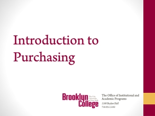 Introduction to Purchasing