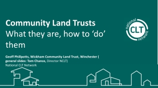 Community Land Trusts What they are, how to ‘do’ them