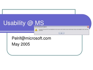 Usability @ MS