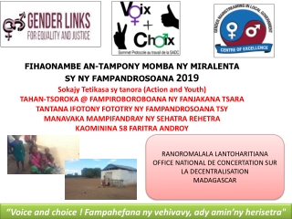 FIHAONAMBE AN-TAMPONY MOMBA NY MIRALENTA SY NY FAMPANDROSOANA 2019