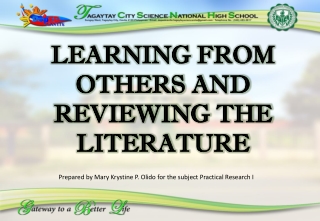 LEARNING FROM OTHERS AND REVIEWING THE LITERATURE