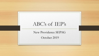 ABC’s of IEP’s