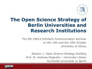 The Open Science Strategy of Berlin Universities and Research Institutions