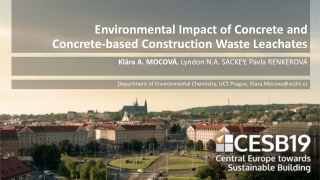 Department of Environmental Chemistry , UCT Prague , Klara.Mocova @ vscht.cz