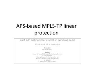 APS-based MPLS-TP linear protection