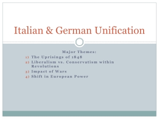 Italian &amp; German Unification