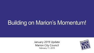 Building on Marion’s Momentum!