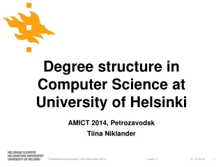 Degree structure in Computer Science at University of Helsinki