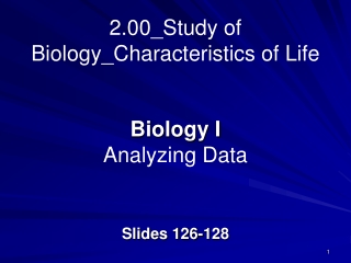 Biology I Analyzing Data