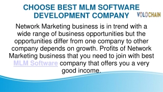 Choose Best MLM Software Development Company