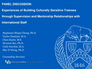 Stephanie Shiqin Chong, Ph.D. Taylor Damiani, M.A. Clara Kuntz, M.S. Heweon Seo, Ph.D.