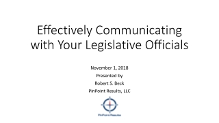 Effectively Communicating with Your Legislative Officials