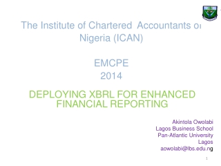 The Institute of Chartered Accountants of Nigeria (ICAN) EMCPE 2014