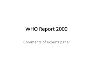 WHO Report 2000