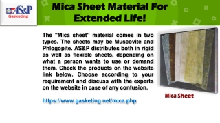 Mica Sheet Material for Extended Life!