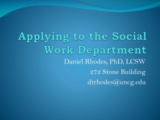 Applying to the Social Work Department