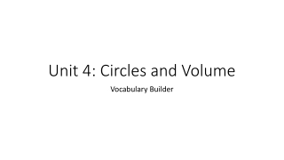 Unit 4: Circles and Volume