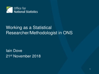 Working as a Statistical Researcher/Methodologist in ONS
