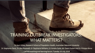 training outbreak investigators: WHAT MATTERS?