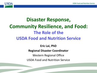 Disaster Response, Community Resilience, and Food: