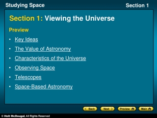 Section 1: Viewing the Universe