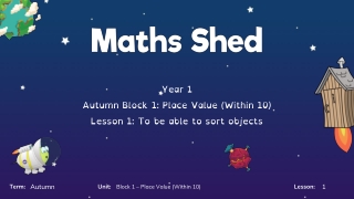 Year 1 Autumn Block 1: Place Value (Within 10) Lesson 1: To be able to sort objects