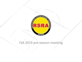 Fall 2019 pre-season meeting