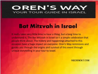 Orensway.com - Bat mitzvah in israel