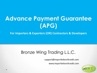 Advance Payment Guarantee - How to Apply